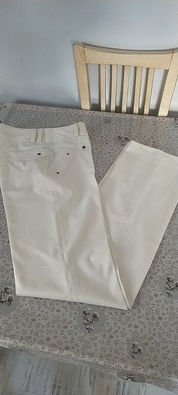 Krem 38 beden kadın pantalon 