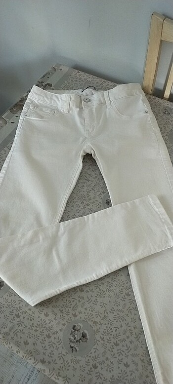 Pull and Bear 38 beden Beyaz Kadın Pantalon