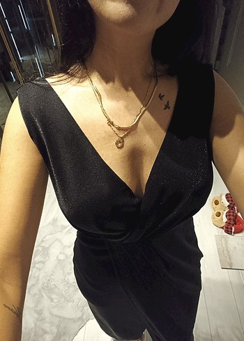 Parlak Altın Yılan Desenli Kadın Vücut Zinciri - Görsel 2