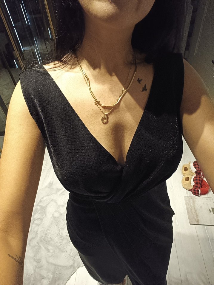 Parlak Altın Yılan Desenli Kadın Vücut Zinciri - Görsel 2