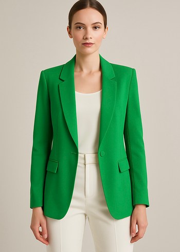 Diğer Kadın Yeşil Düğmeli Blazer Ceket