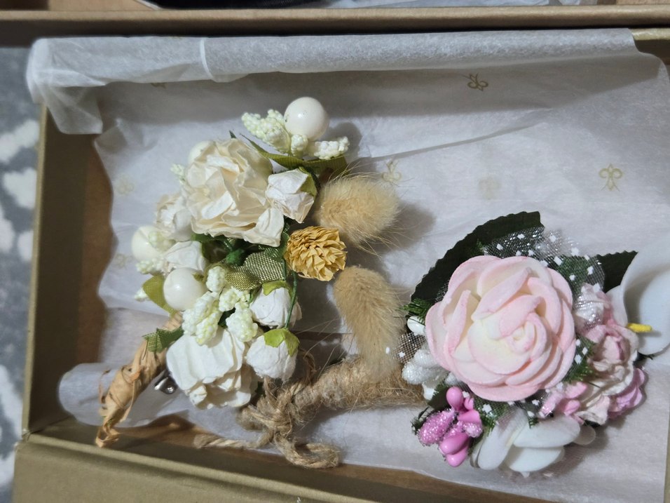 Siyah Damat Papyon Seti kuşak, papyon,çiçekleri - Görsel 3