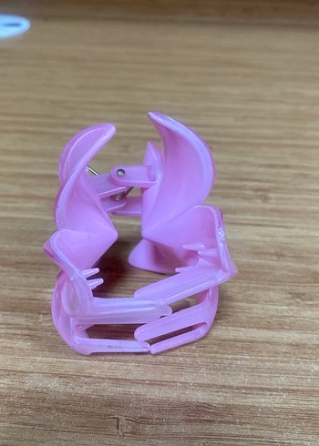 Pembe Çiçek Figürlü Saç Tokası - Görsel 3