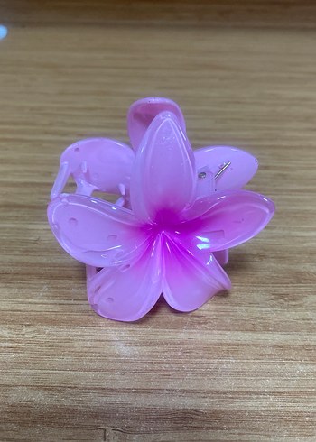 Pembe Çiçek Figürlü Saç Tokası - Görsel 2