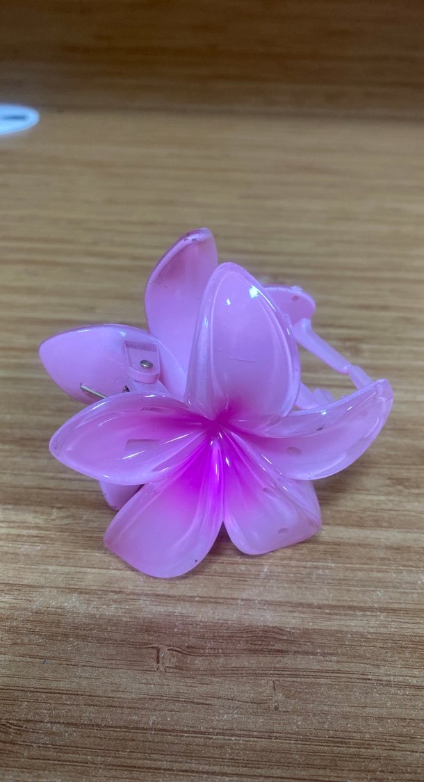 Pembe Çiçek Figürlü Saç Tokası - Görsel 4