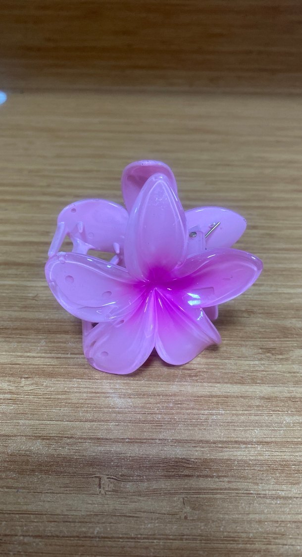 Pembe Çiçek Figürlü Saç Tokası - Görsel 2