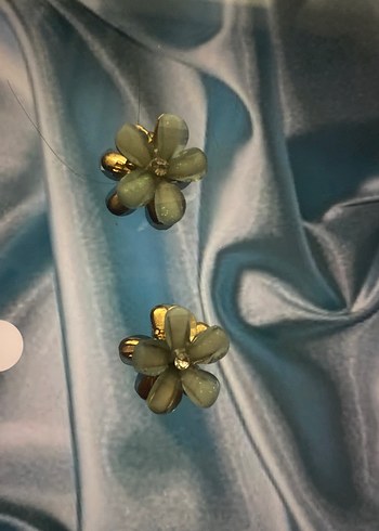 Yeşil Şeffaf Cam Çiçek Saç Aksesuarı - Görsel 2