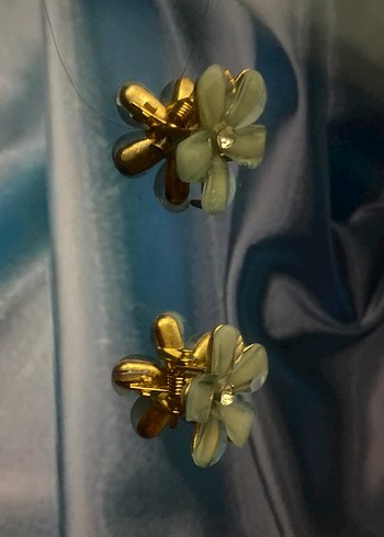 Yeşil Şeffaf Cam Çiçek Saç Aksesuarı - Görsel 3