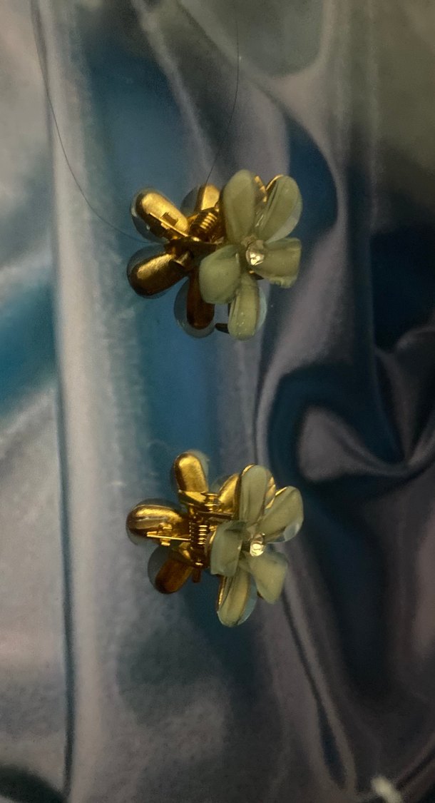 Yeşil Şeffaf Cam Çiçek Saç Aksesuarı - Görsel 3