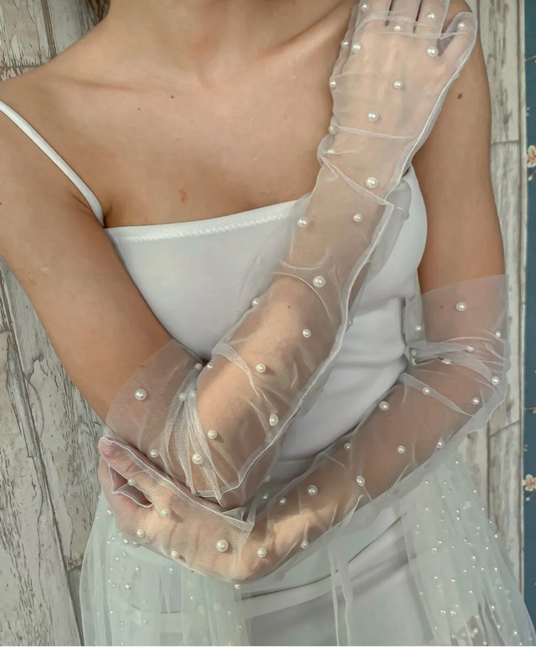 Beyaz Drapeli Straplez Midi Abiye - Görsel 4