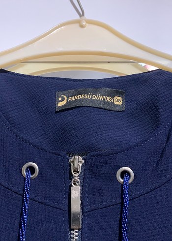 Püsküllü Nakışlı Lacivert Kadın pardesü - Görsel 3