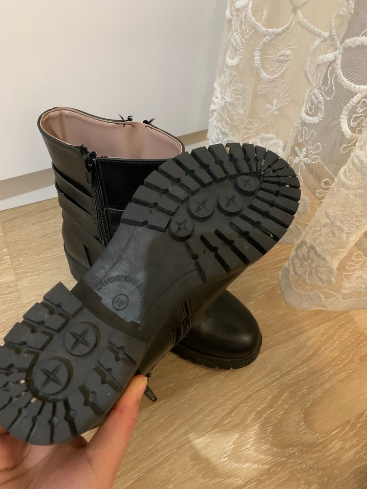 Tokalı Siyah Deri bot - Görsel 4