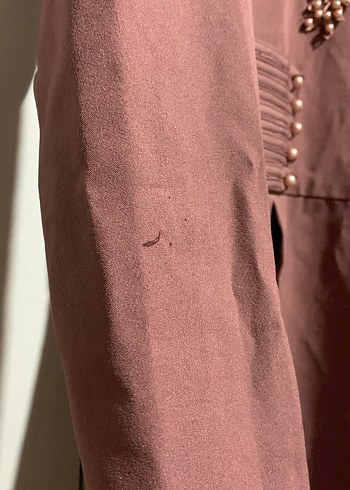 Uzun Kollu İşlemeli Boncuklu Vintage Abiye - Görsel 3