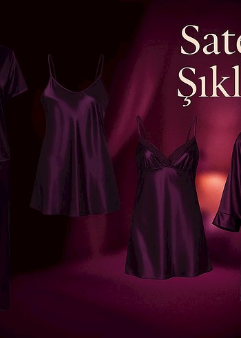 Koyu Mor Gotik Midi Strappy Kadın Pijama