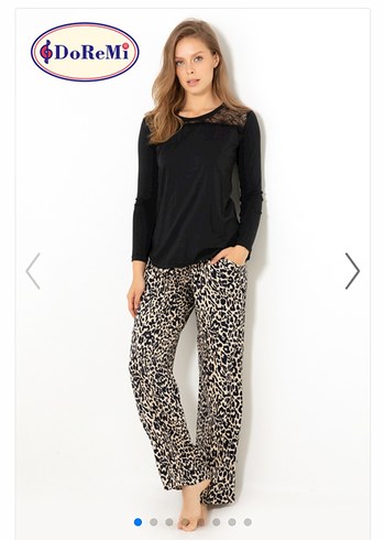 DoReMi Siyah Zebra Desenli Kadın Pijama Takımı