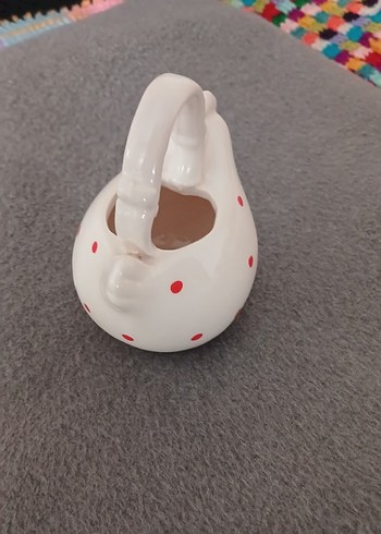 Renkli Uğur Böcekli Seramik Küçük Sepet - Görsel 3