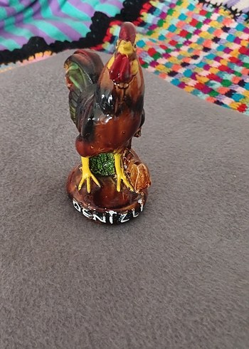 Koyu kahverengi horoz figürü - Görsel 3