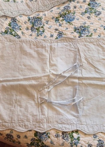 Mavi Çiçek Desenli Pastel Yatak Örtüsü - Görsel 5