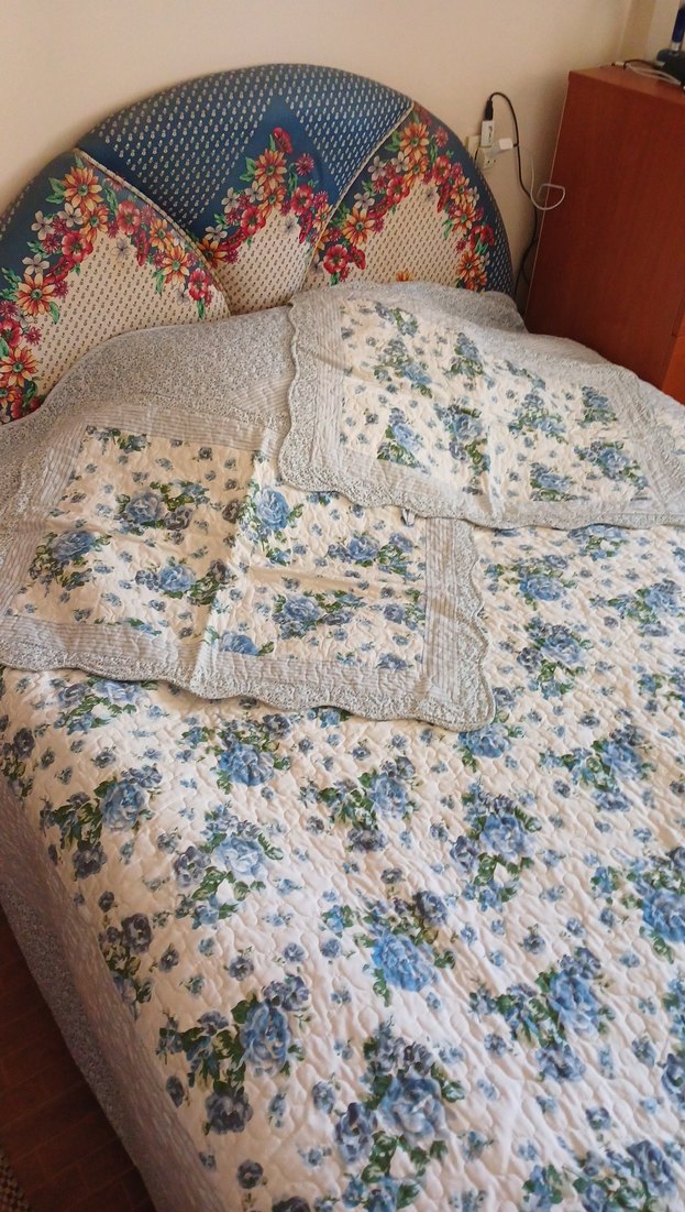 Mavi Çiçek Desenli Pastel Yatak Örtüsü - Görsel 2