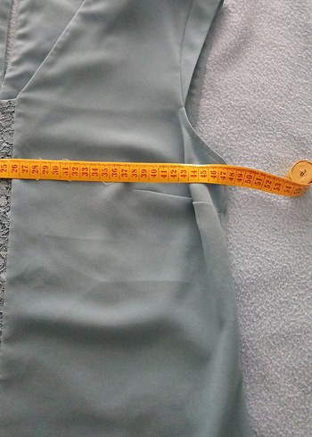 V Yaka Nakışlı Turkuaz Bluz - Görsel 4