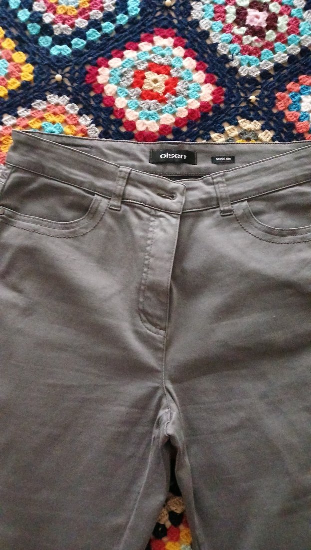 Gri  Bohem Kadın Kumaş Pantolon - Görsel 3