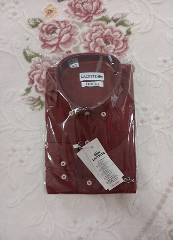 l Beden bordo Renk Lacoste gömlek