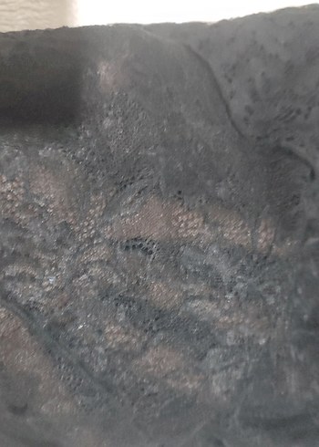 s Beden Siyah Dantelli Yüksek Yakalı Kolsuz Bluz