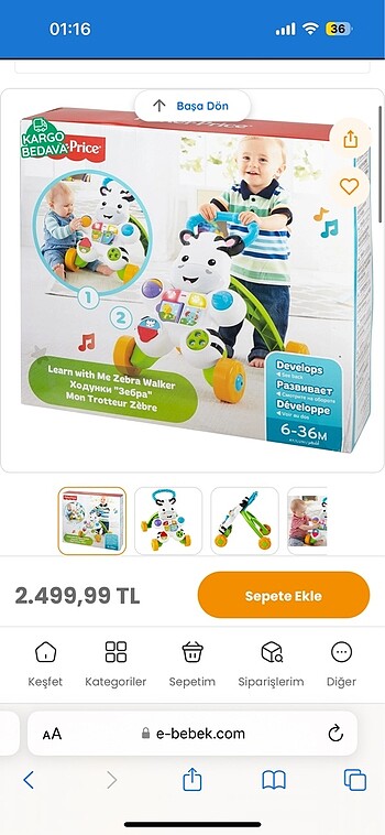 fisher price zebra yürüteç yürüme arkadaşı