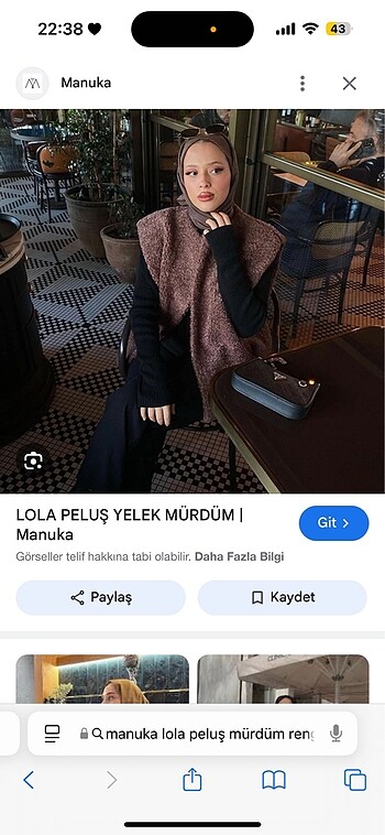 l Beden kahverengi Renk manuka lola peluş yelek