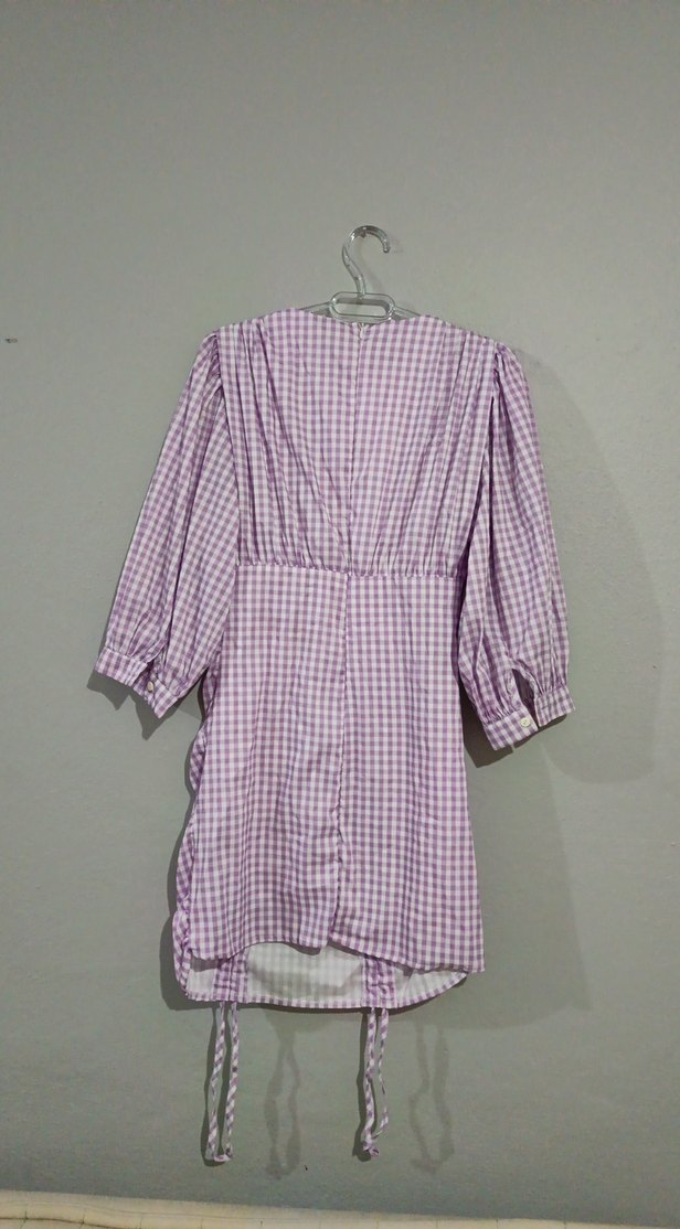 Mor Midi Pilili Günlük Elbise - Görsel 3