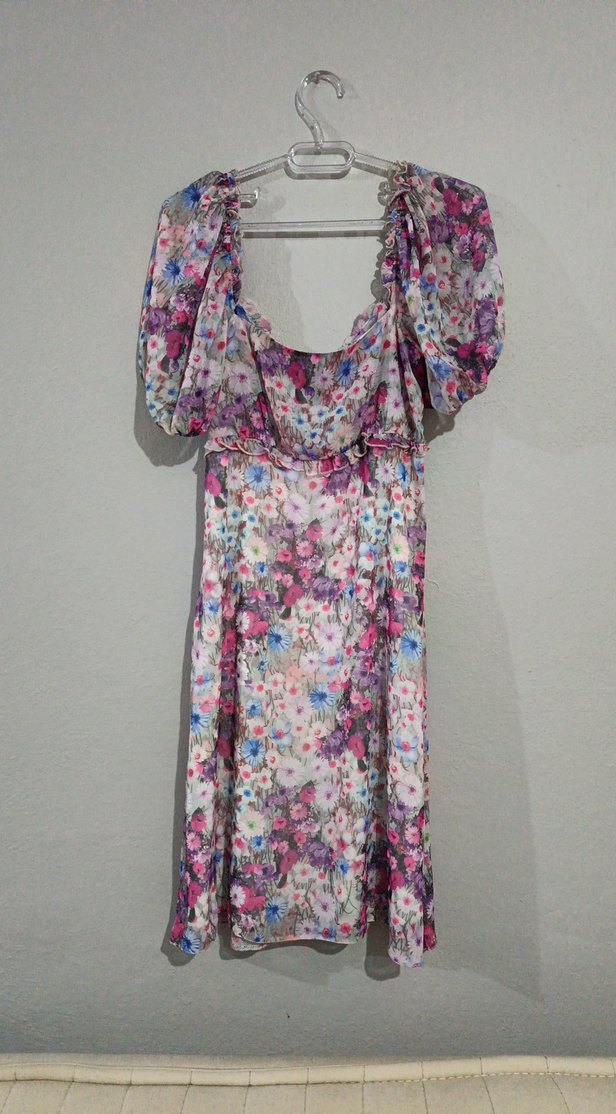 Çiçek Desenli Bohem Elbise - Görsel 2