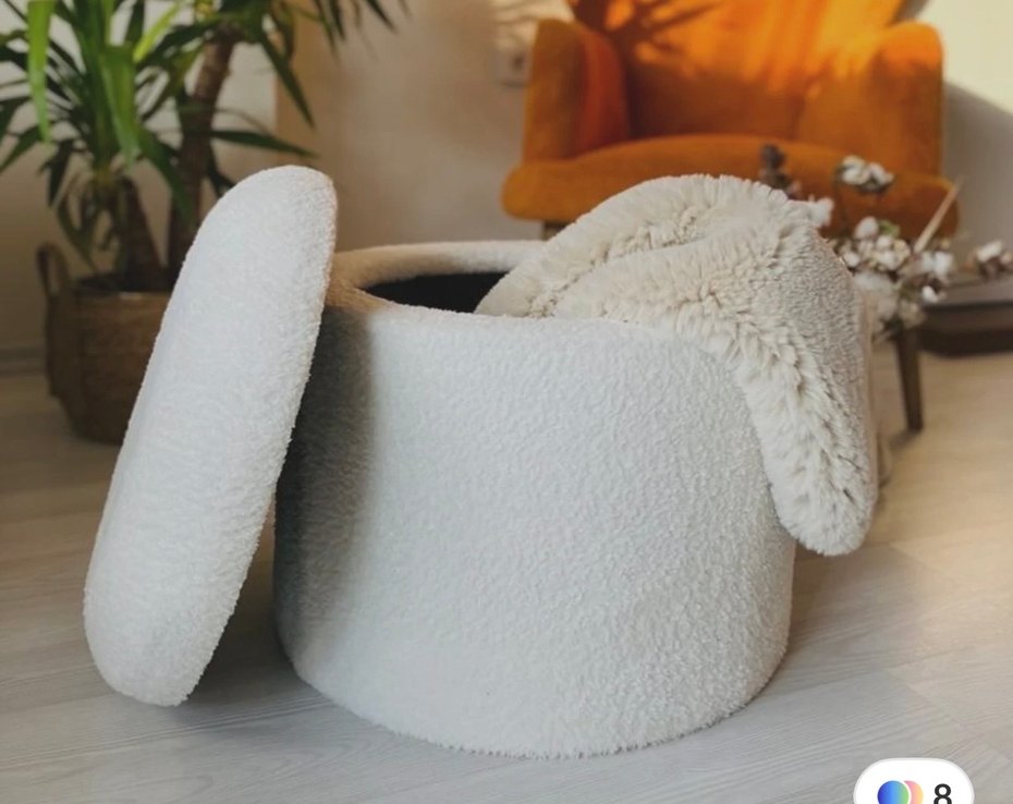 X Large Beyaz Tedy Kumaş
Sandıklı Silindi Dekoratif Pufidik Puf - Görsel 3