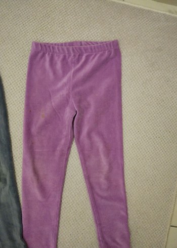 Kız Çocuk Mor ve Gri Tayt Seti - Görsel 3