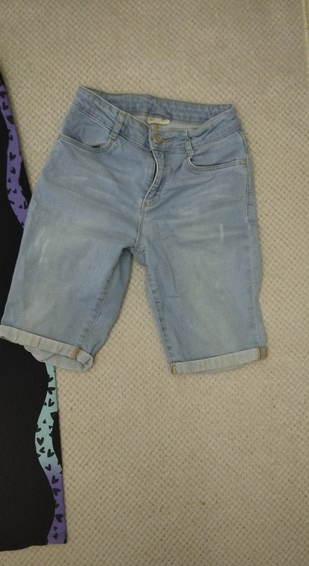 Kızlar için Koyu Mavi Denim Şort - Görsel 2