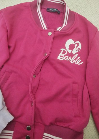 Unicorn Baskılı Mor Kapüşonlu, Barbie Baskılı Fuşya Kolej Ceket - Görsel 4