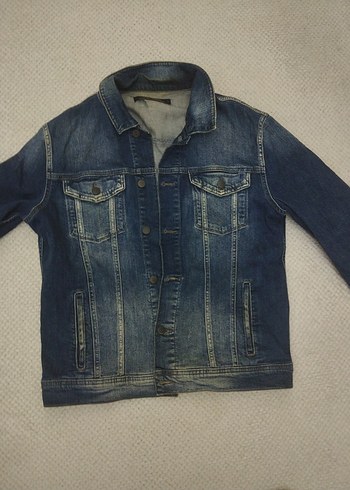 Düğmeli Koyu Mavi Erkek Denim Ceket - Görsel 2