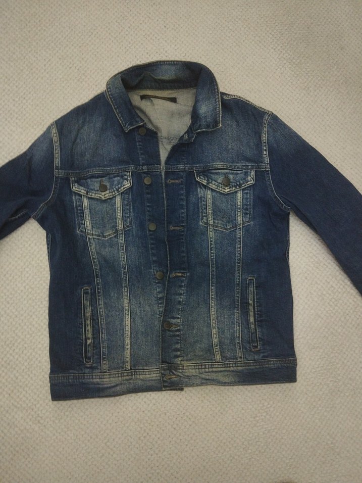 Düğmeli Koyu Mavi Erkek Denim Ceket - Görsel 2