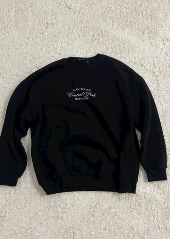 LC Waikiki Manhattan Central Park Siyah Bisiklet Yaka Sweatshirt