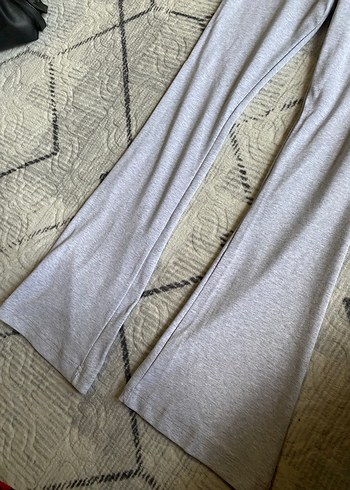 Gri Kadın Keten Salaş Midi Eşofman - Görsel 4