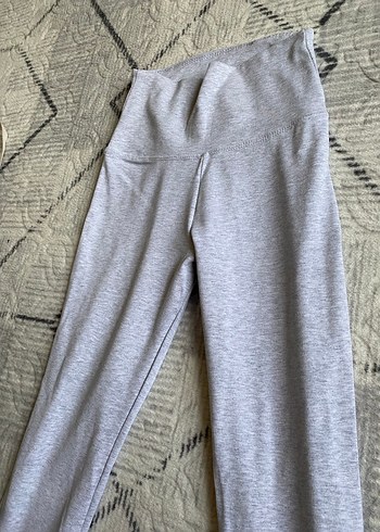 Gri Kadın Keten Salaş Midi Eşofman - Görsel 2