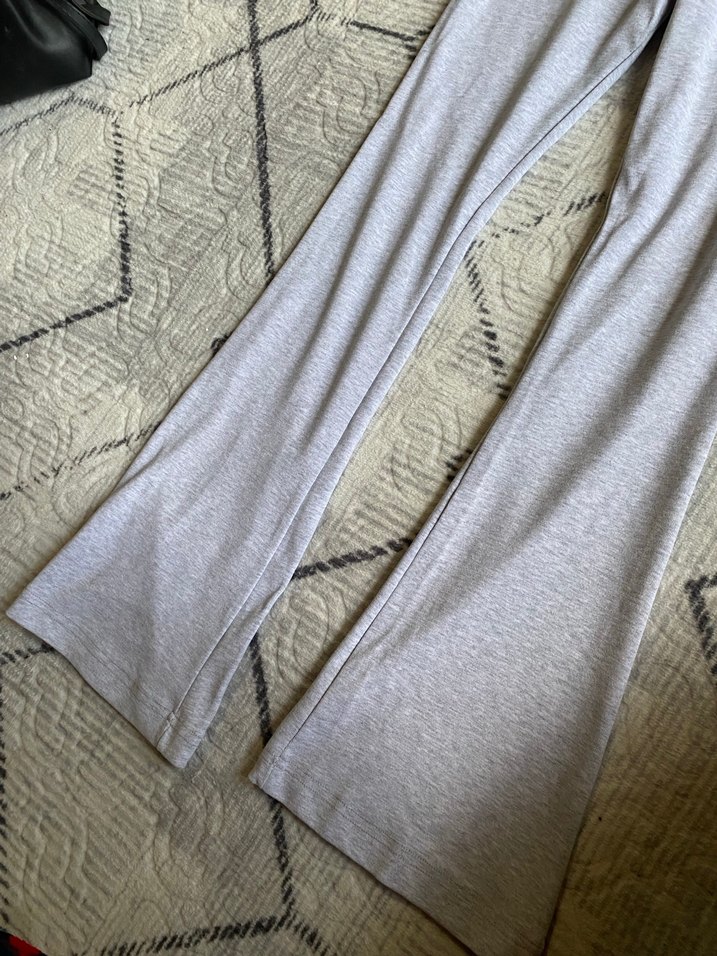 Gri Kadın Keten Salaş Midi Eşofman - Görsel 4