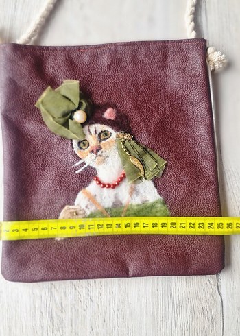 İnci Küpeli Kedi Çapraz Çanta - Görsel 3