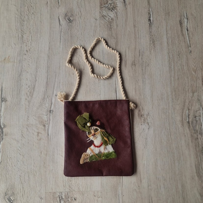 İnci Küpeli Kedi Çapraz Çanta - Görsel 2