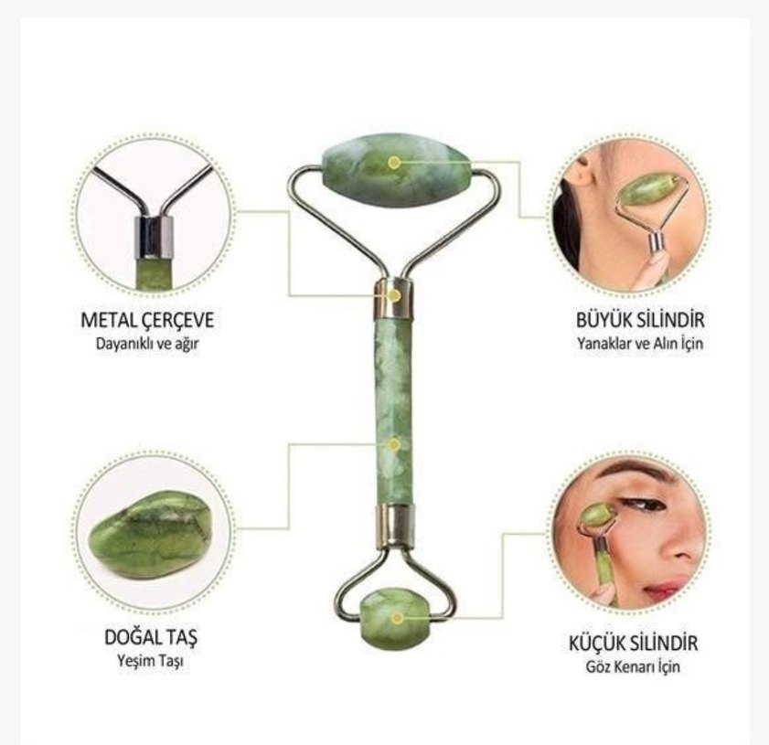 YEŞİM TAŞI ÇİFT TARAFLI CİLT MASAJ ALETİ - Görsel 4