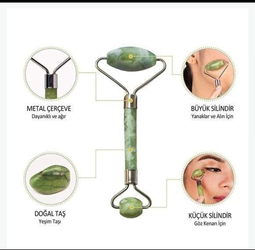 YEŞİM TAŞI 2'Lİ YÜZ MASAJ ALETİ - Görsel 3