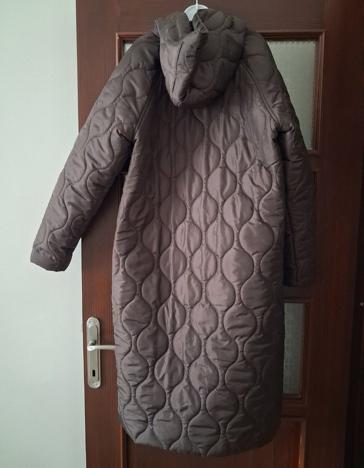 Kadın Kahverengi Uzun Kışlık Mont - Görsel 2