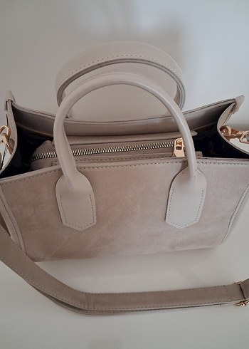 Bej Süet Kadın El Çantası - Görsel 2