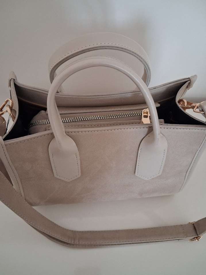 Bej Süet Kadın El Çantası - Görsel 2