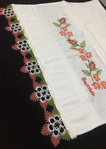 Beden beyaz Renk Çeyizlik İğne Oyası Havlu (Özdilek)