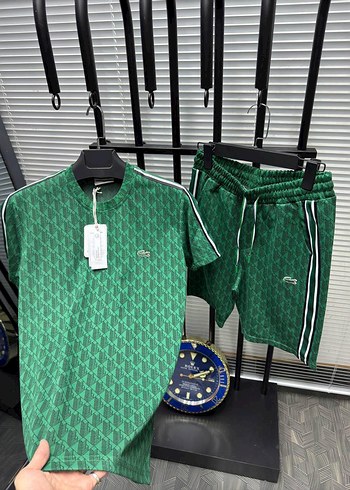 Lacoste Erkek Yeşil Kısa Kollu Örme Pijama Takımı - Görsel 2